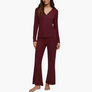 Banana Republic Rib Modal Lounge Set Red Wine M & XL